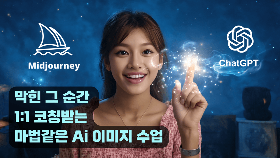 1:1 개별레슨 받는 AI 이미지 마스터 클래스: 기초반(Chat GPT & MIDJOURNEY)